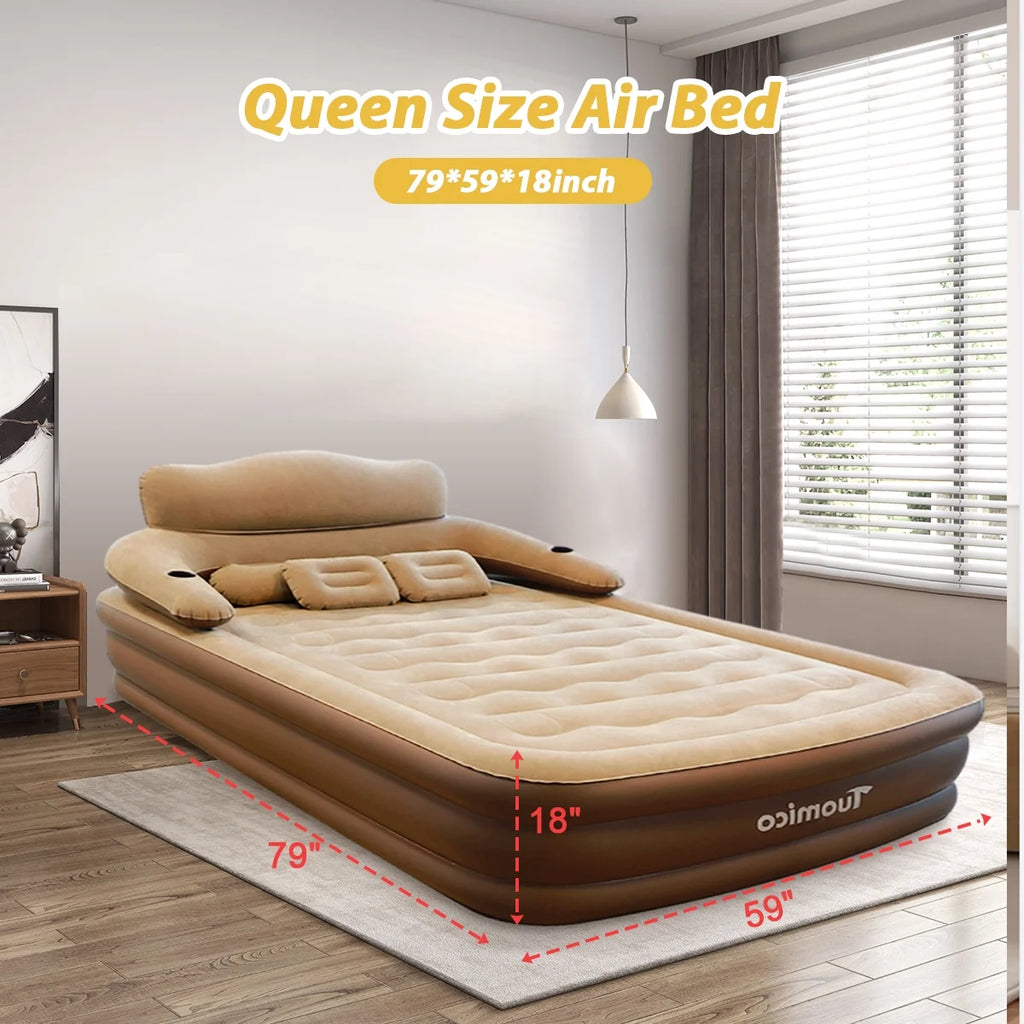 Queen 18 inch Air Mattress with Built-in Pump M187111