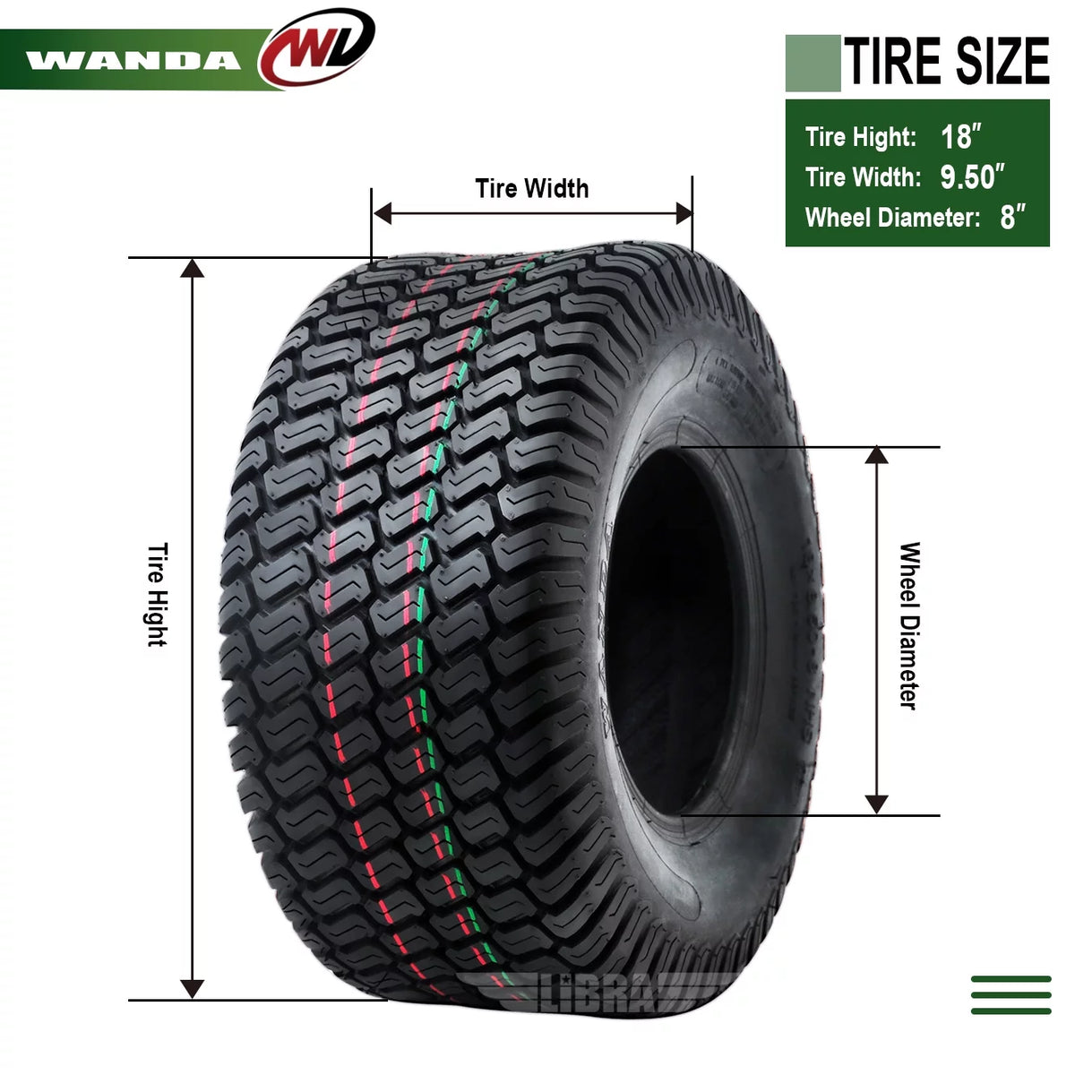 2 New 18x9.50-8 Turf Tires W452019