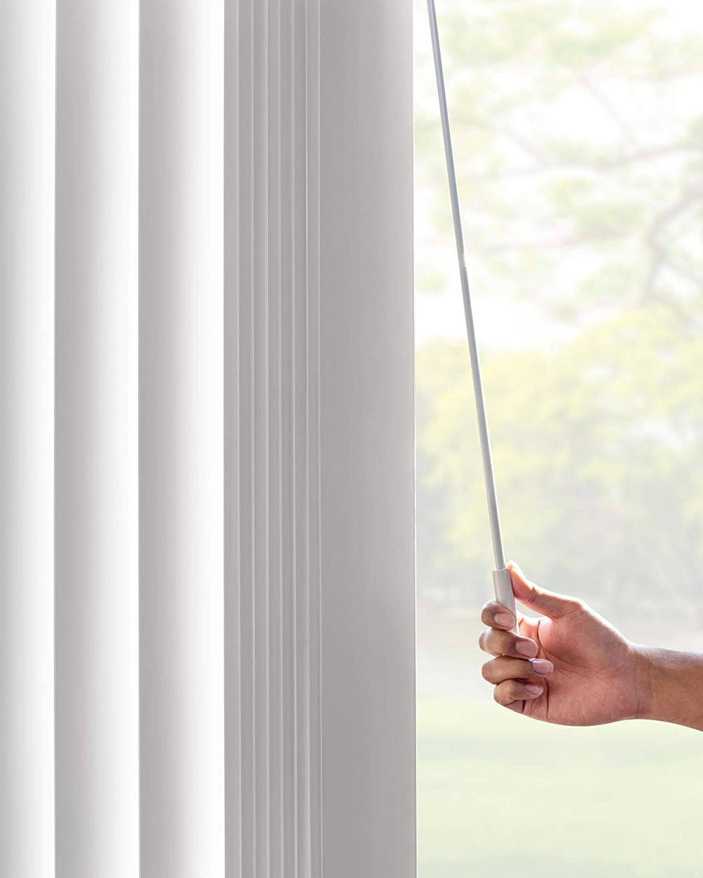 White Cordless Vertical Window Blinds, 78 inch x 84 inch B3865