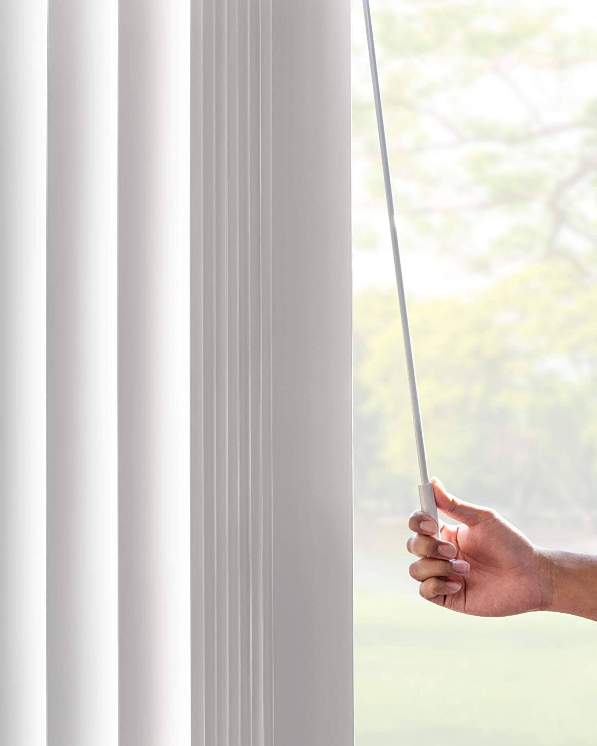 White Cordless Vertical Window Blinds, 78 inch x 84 inch B3865