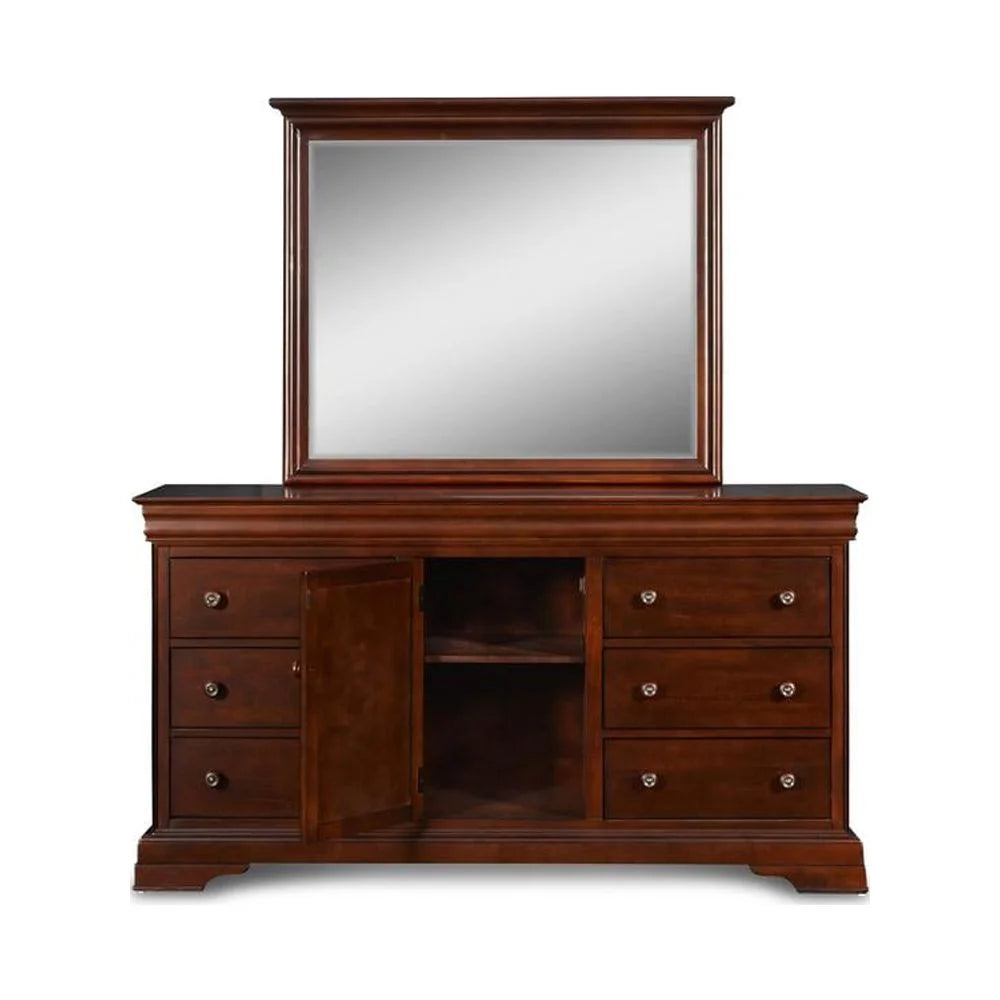 Solid Wood Engineered Wood Dresser in Cherry L7028