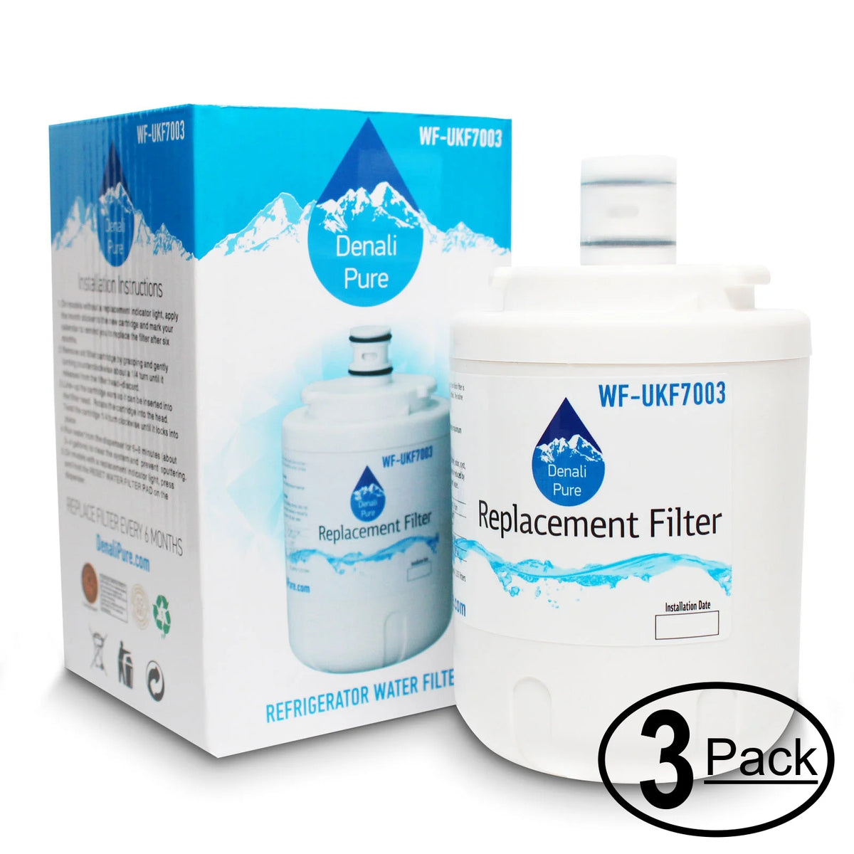 3-Pack Replacement Refrigerator Water Filter Cartridge K90644