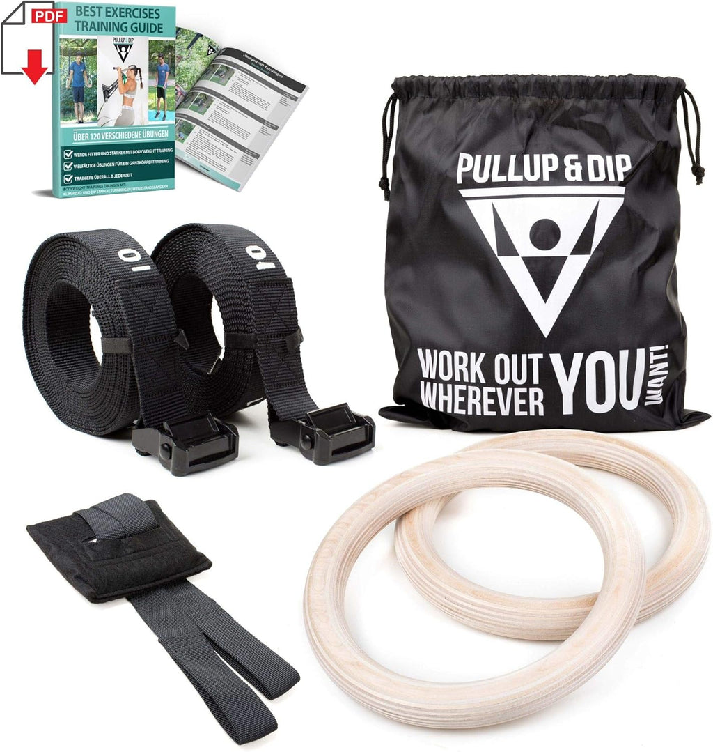 Wooden Gymnastic Rings with Carry Bag U27349