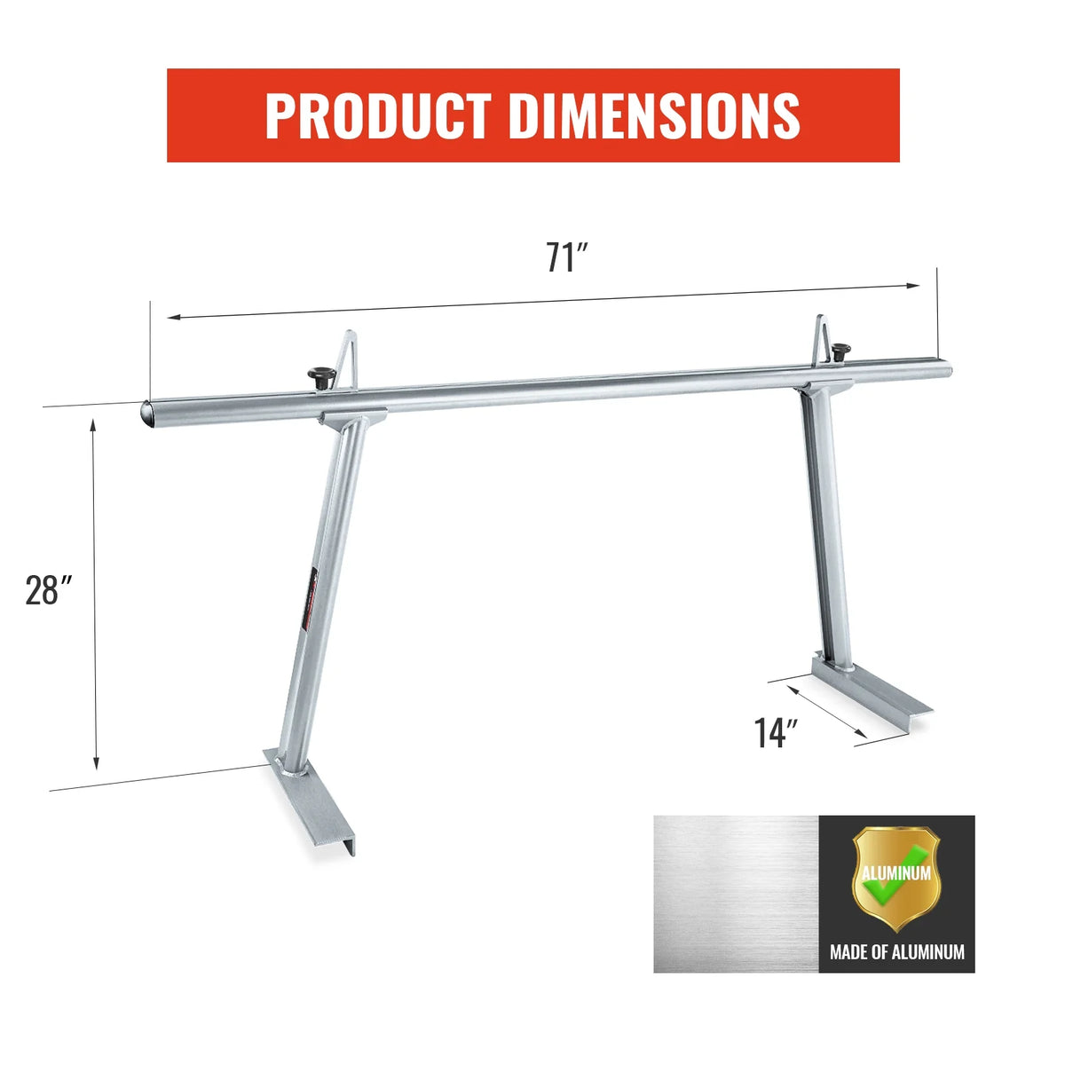 Extendable Aluminum Pick-Up Truck Ladder Rack I13266