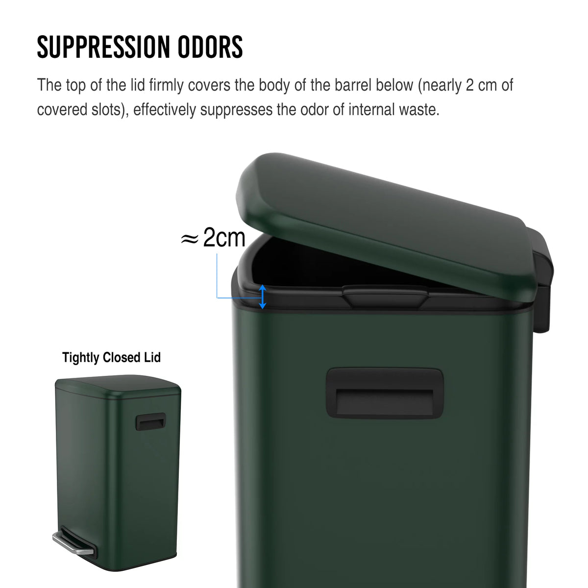 13 Gallon 50L Stainless Steel Trash Can with Lid Q6898