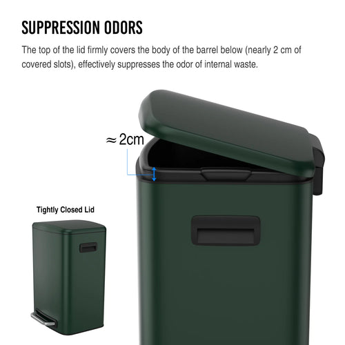 13 Gallon 50L Stainless Steel Trash Can with Lid Q6898