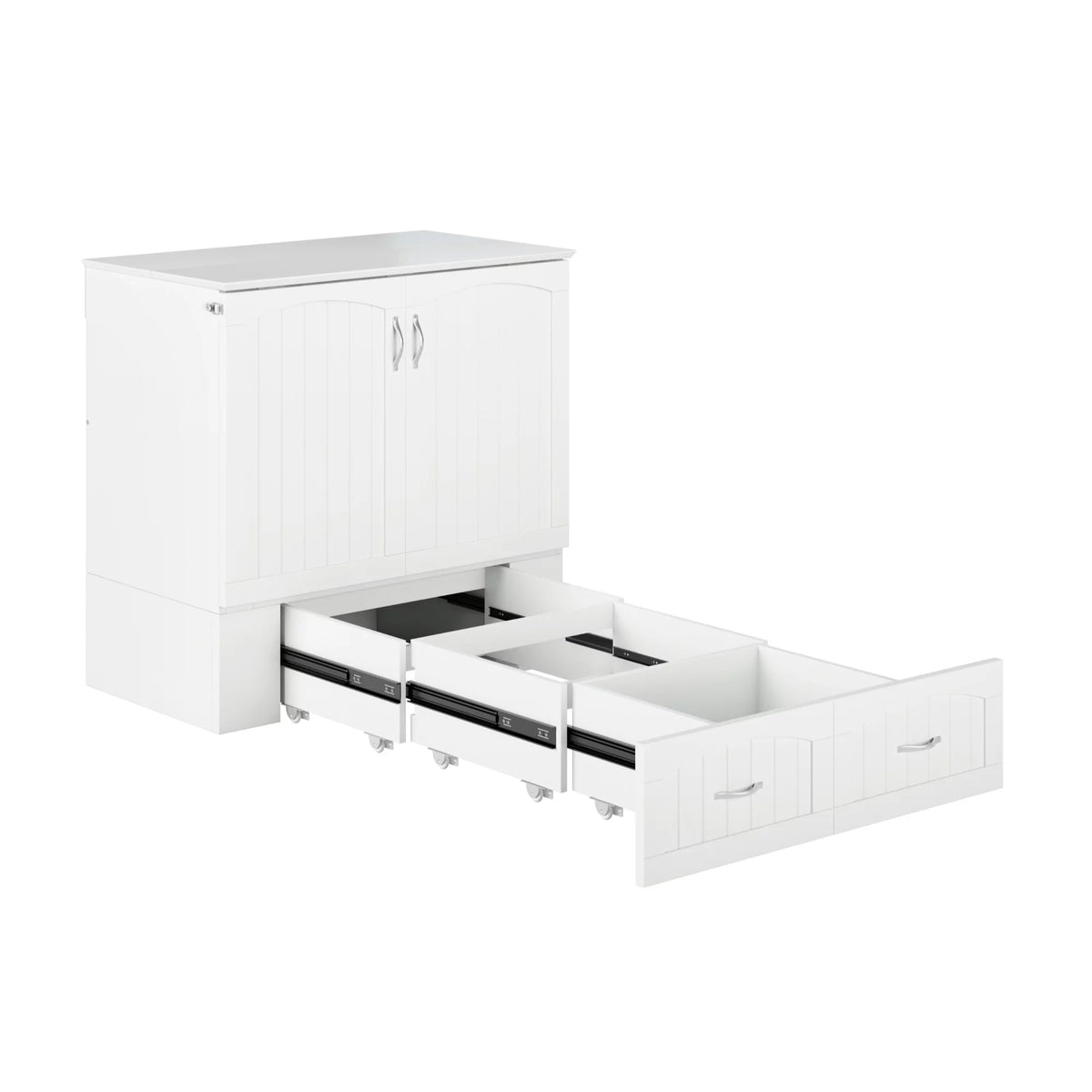 White Murphy Bed Chest with Charging Station Y2454