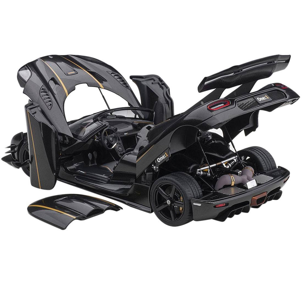 Clear Carbon Fiber with Gold Stripes 1/18 Model Car R681