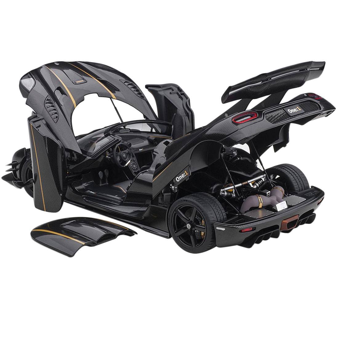 Clear Carbon Fiber with Gold Stripes 1/18 Model Car R681