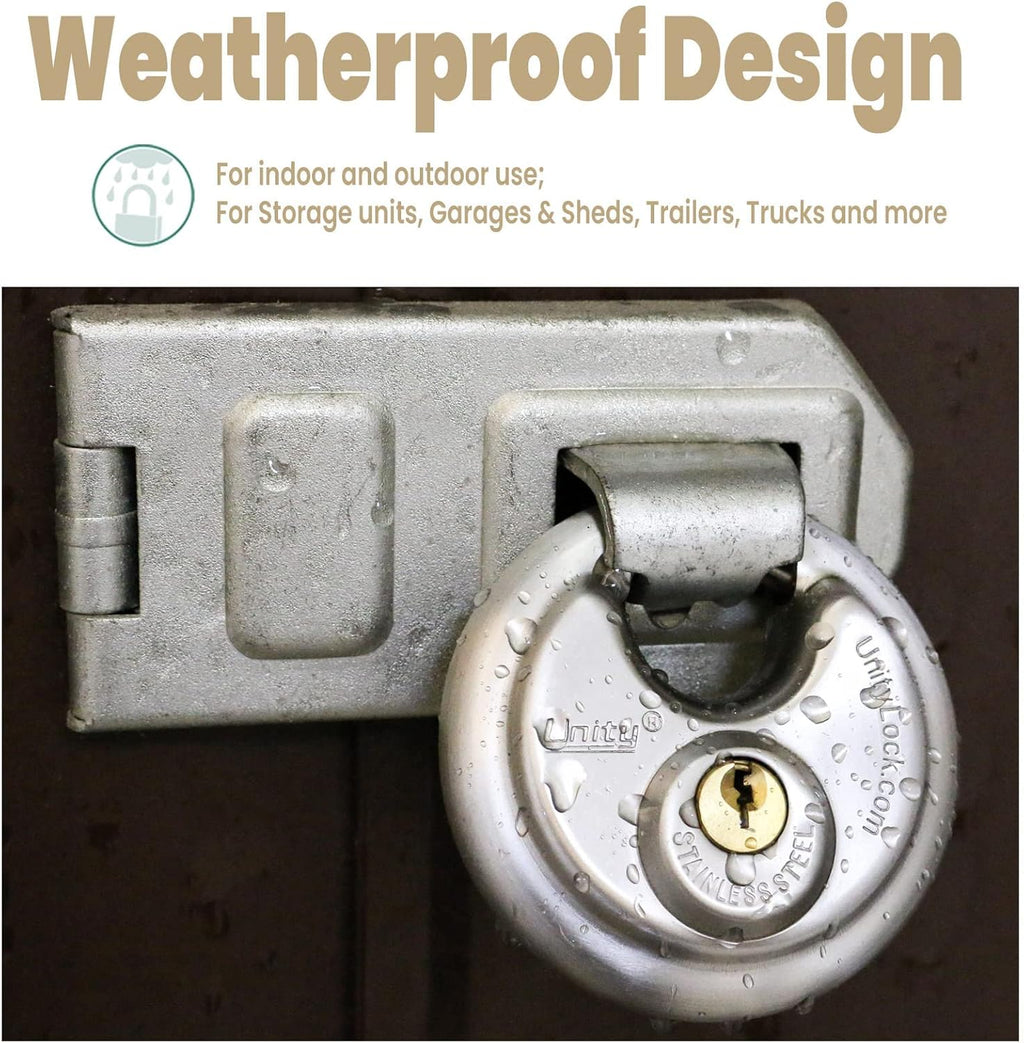 Stainless Steel Disc Padlock, 2-3/4" (70mm), Pack of 2 V498537