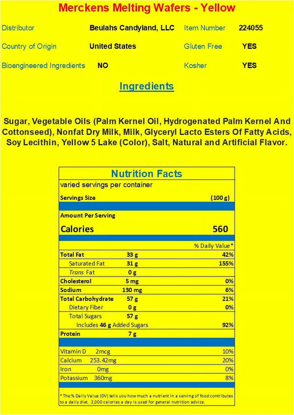 Yellow Wafer 2 Pounds G73915
