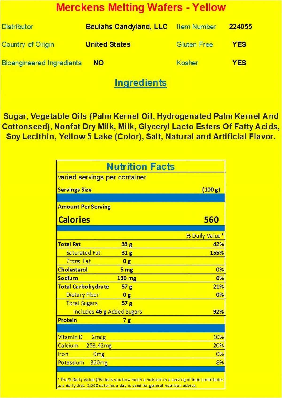 Yellow Wafer 2 Pounds G73915