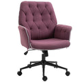 Mid-Back Tufted Linen Fabric Office Task Chair with Arms A2753