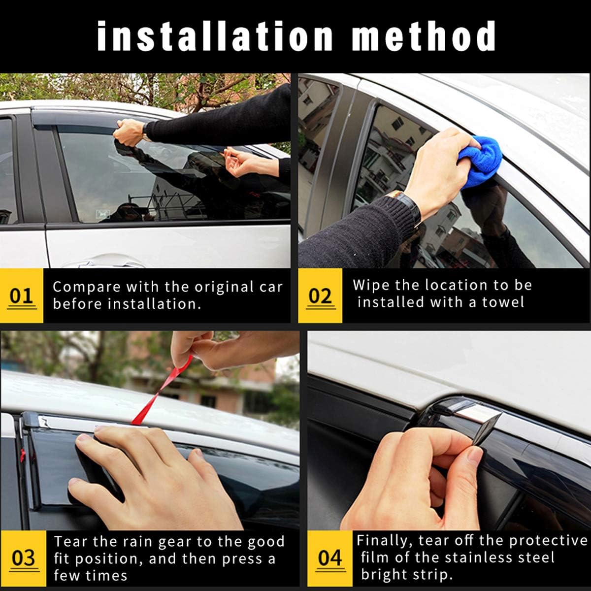 Smoke Tape-On Side Window Deflectors D418
