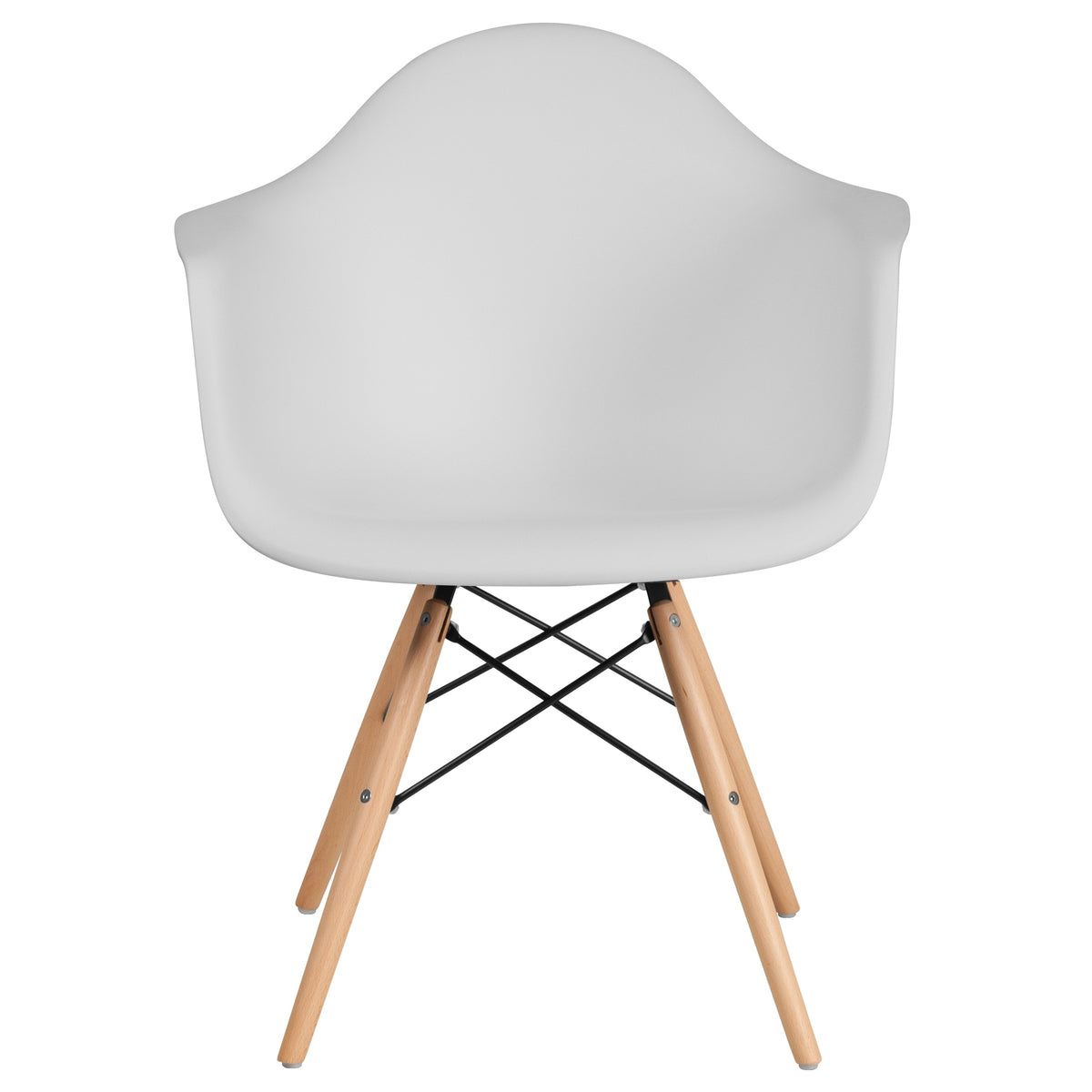 White Arm Chair with Wood Legs X8733