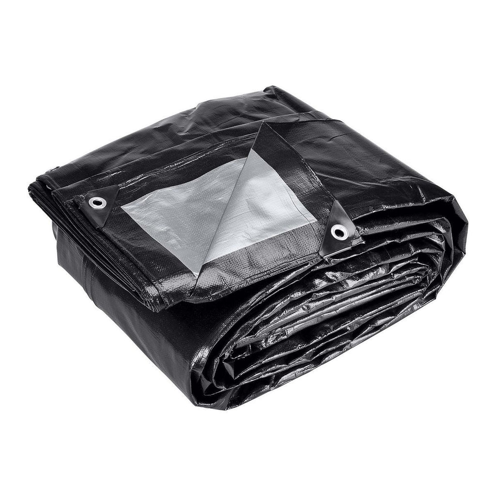 18 ft. x 24 ft. Silver and Black Weather-Resistant Tarp T27507