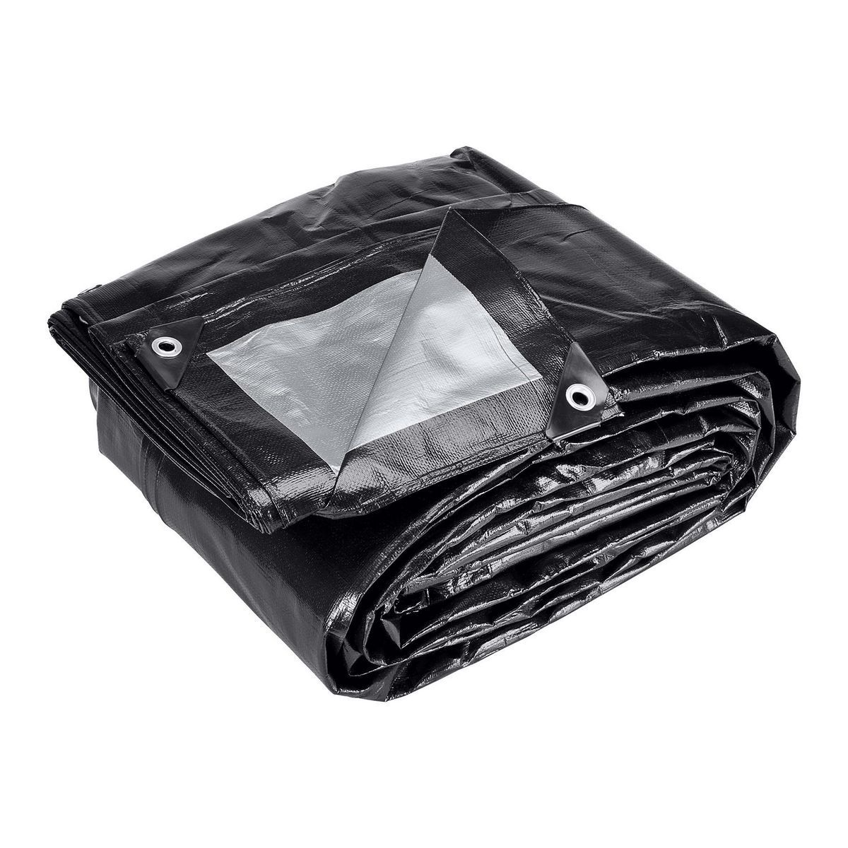 18 ft. x 24 ft. Silver and Black Weather-Resistant Tarp T27507
