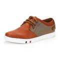 Mens Mesh Leather Sneakers Slip On Lace Up Shoes TAN U141