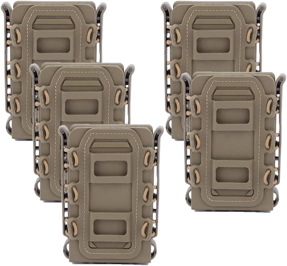 Tactical Mag Pouch 5Pcs Molle Magazine Holder with Clips S2258