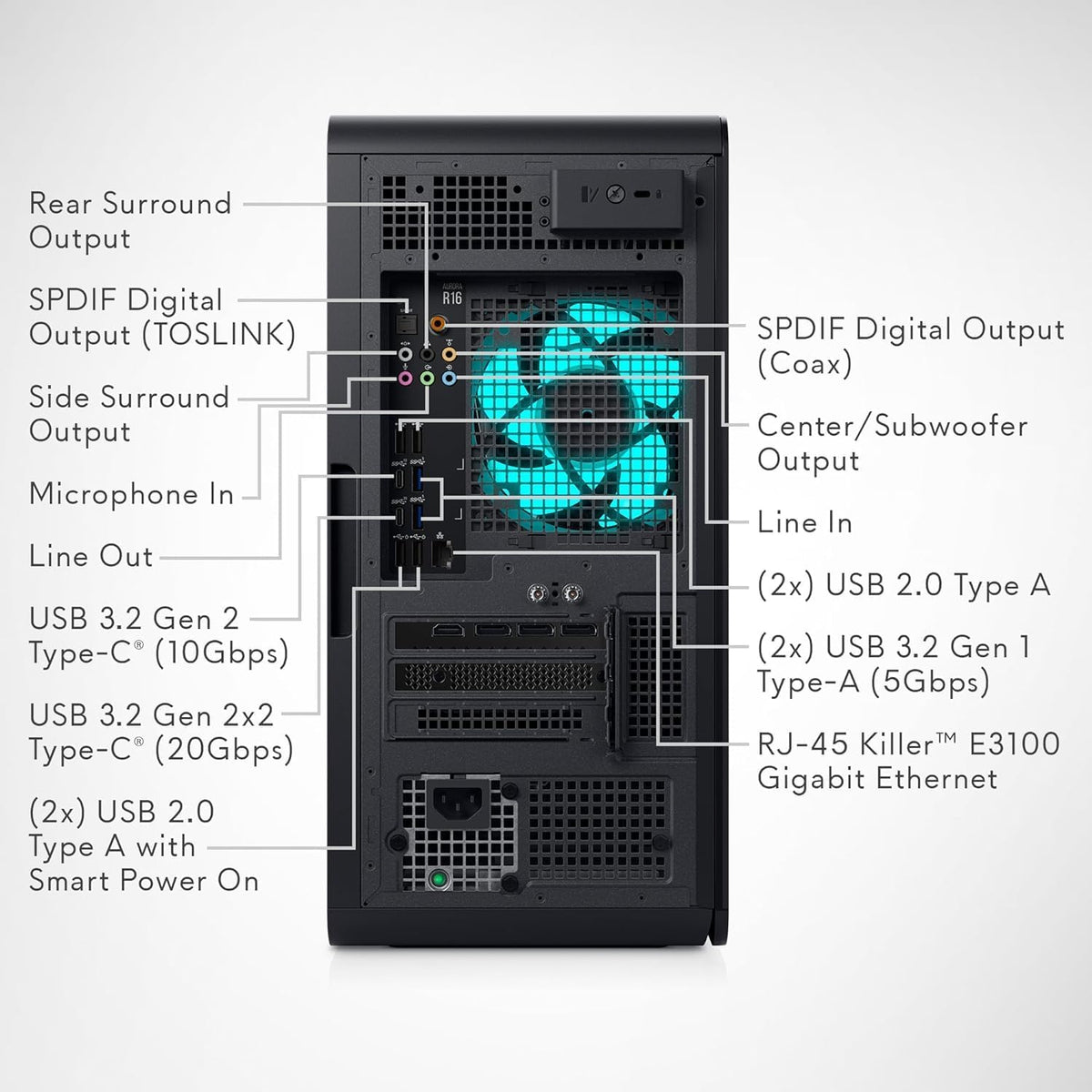14th Gen Intel i7-14700F GeForce RTX 4060 8GB 16GB DDR5 1TB SSD 2TB HDD Gaming Desktop A2477