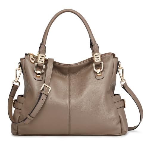 Soft Genuine Leather Satchel Tote Shoulder Bag P4588