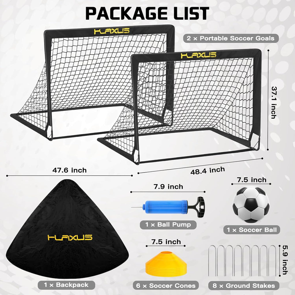 2 Set 4x3 ft Portable Pop Up Soccer Net with Soccer Ball I377