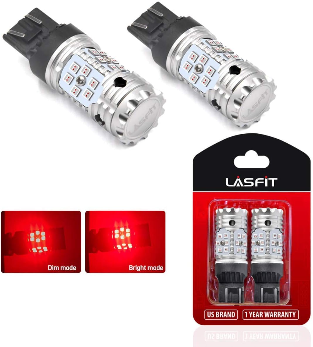 Red 7443 7444 LED Brake Tail Light Bulb 2pcs R596389