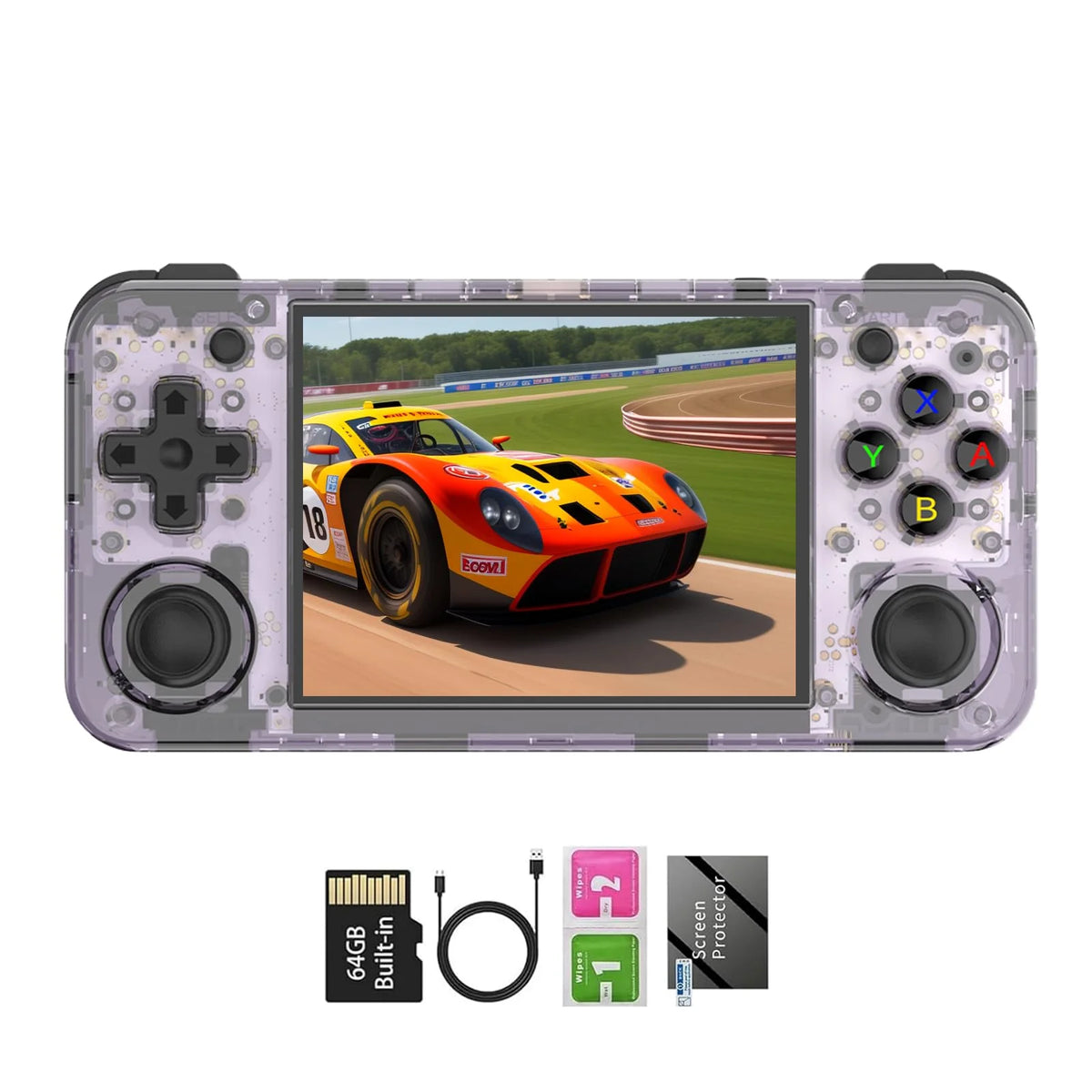 Purple Handheld Gaming Console with 64GTF Card E8377