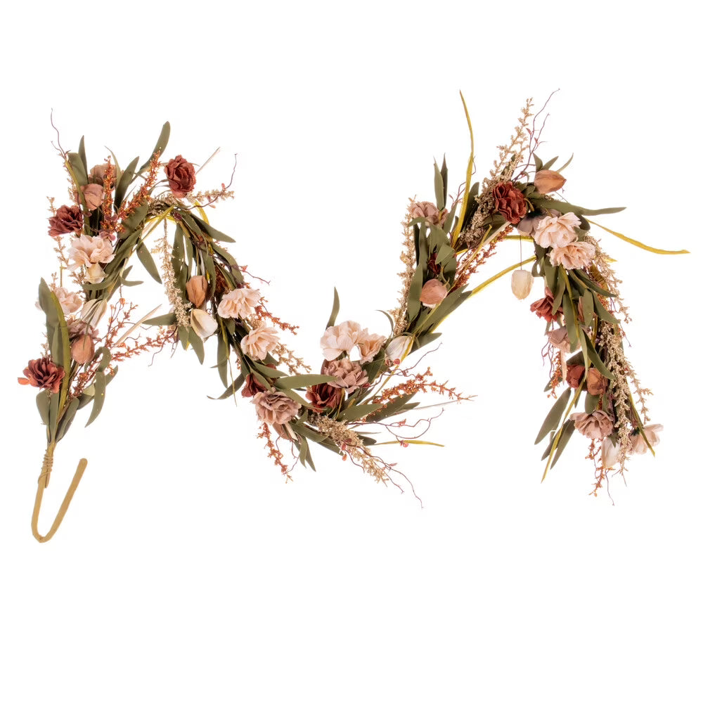 5' Brown/Cream Lantern Garland F8243