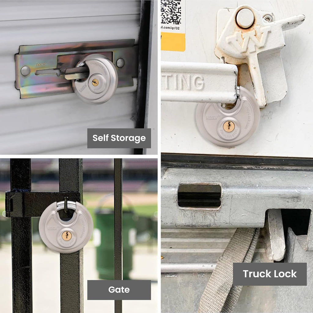 Stainless Steel Disc Padlock, 2-3/4" (70mm), Pack of 2 V498537
