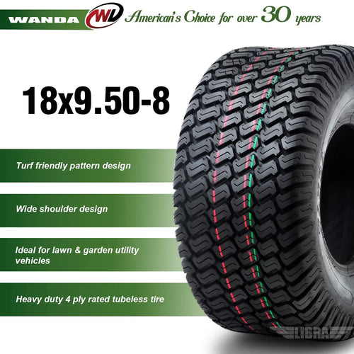 2 New 18x9.50-8 Turf Tires W452019
