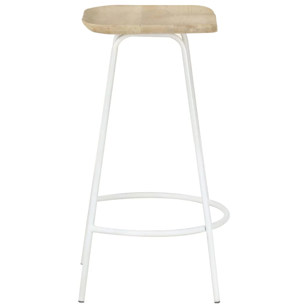 4 Piece Mango Wood Bar Stools with Footrest A253996