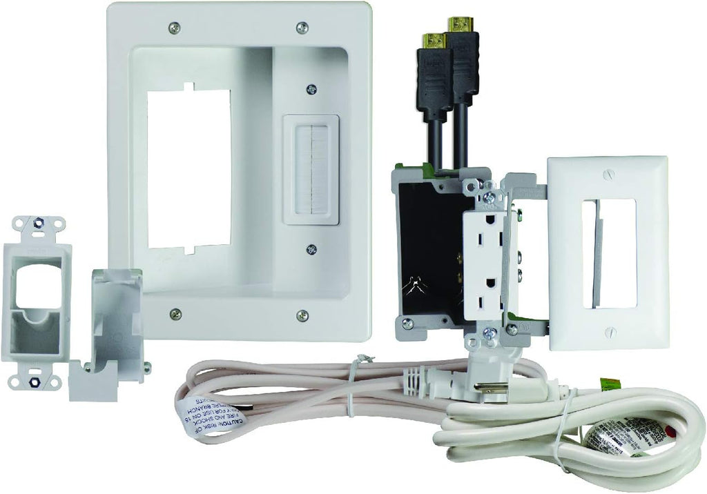 In Wall TV Power Kit with HDMI, White, 6ft Length, Pack of 2 O791