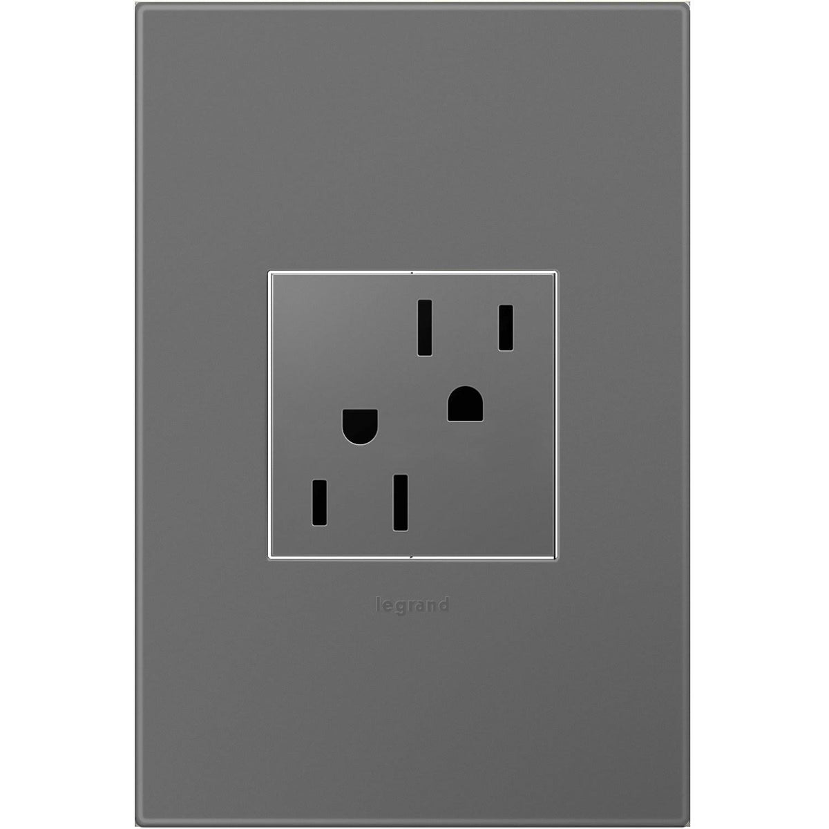 15A Tamper-Resistant Outlet with Matching Wall Plate, Magnesium Finish, 24-Pack F59235