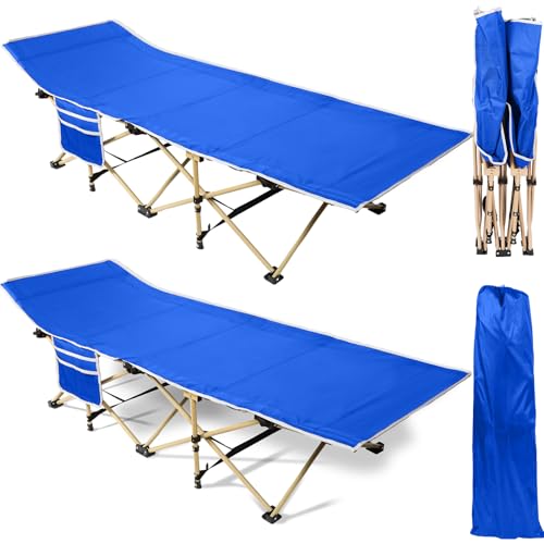 2 Pack 450lbs Camping Cot with Carry Bag Portable Folding Heavy Duty Bed X717