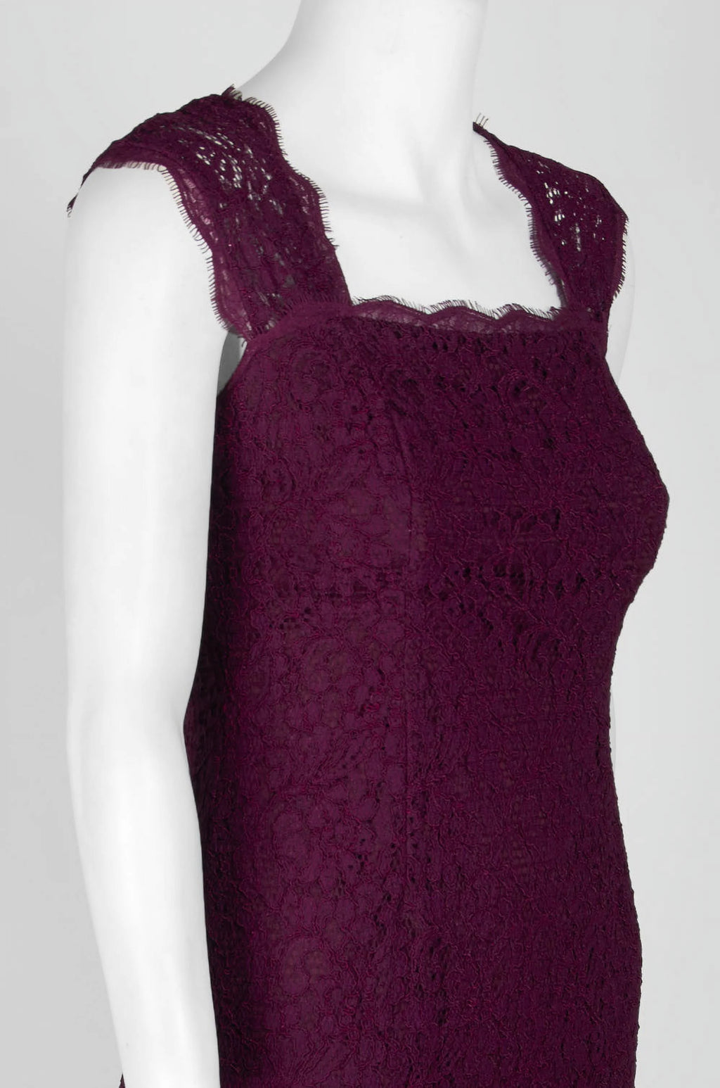 Square Neck Sleeveless Floral Lace Dress A229806