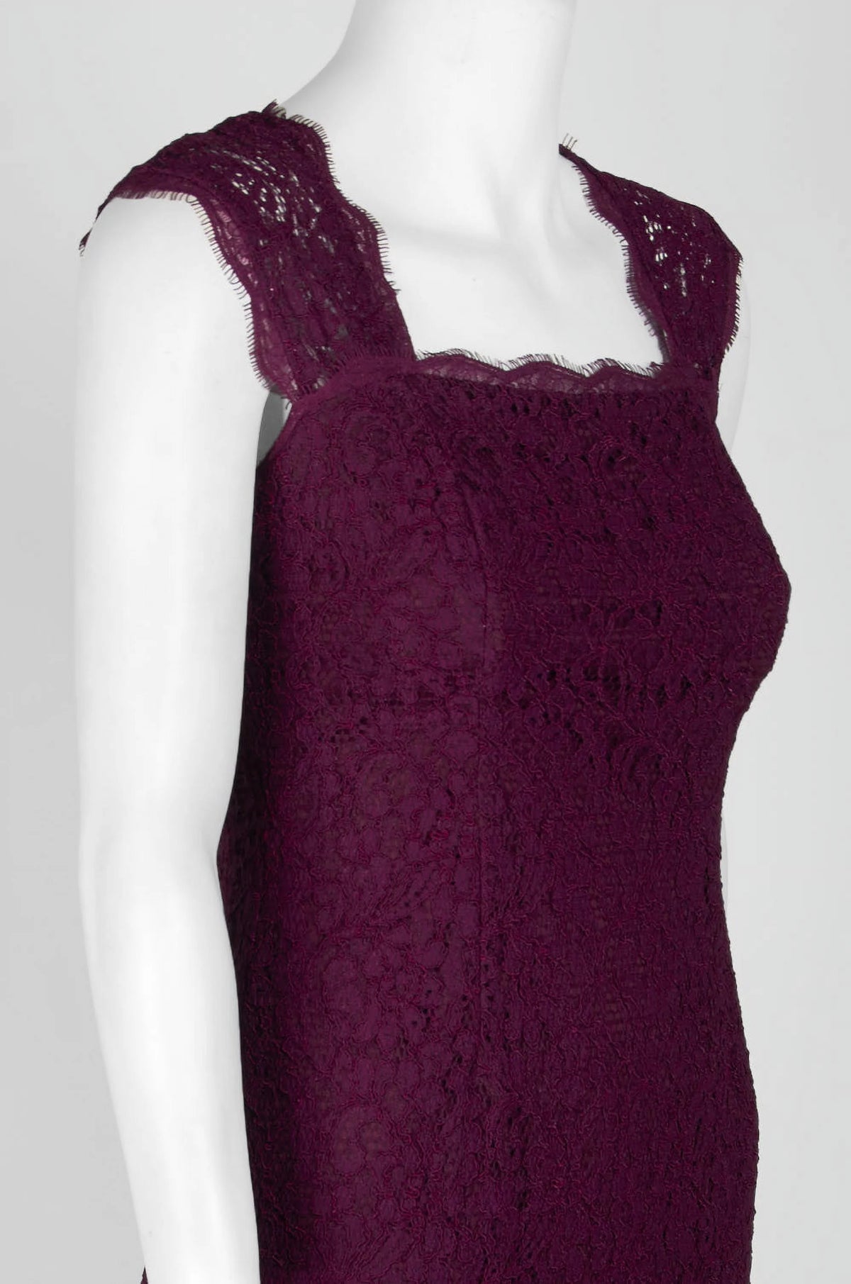 Square Neck Sleeveless Floral Lace Dress A229806