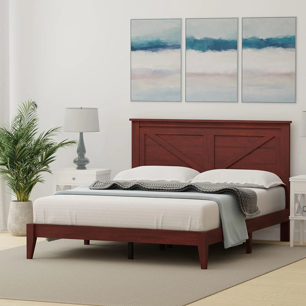 Solid Wood Platform Bed Queen Z645