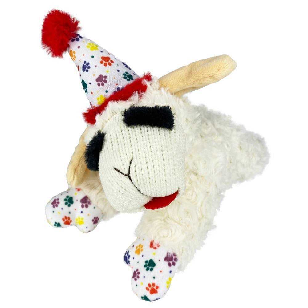 Lamb Chop Dog Toy with Birthday Hat H31153