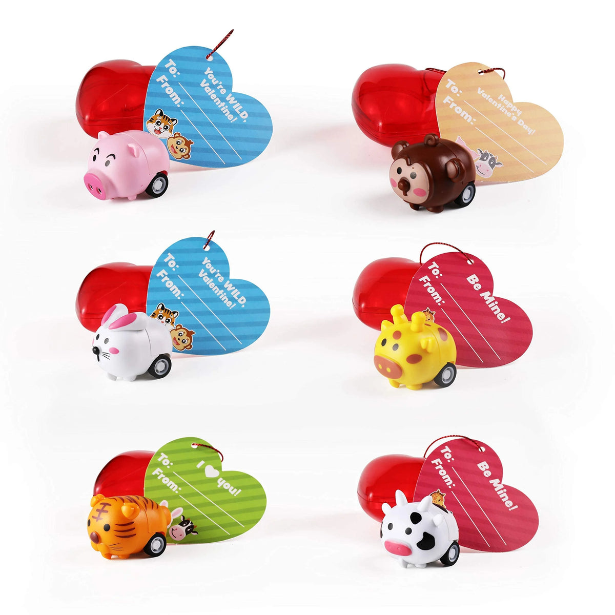 28 Pack Kids Valentine Toys Cars Party Favors Set with Cards L221819