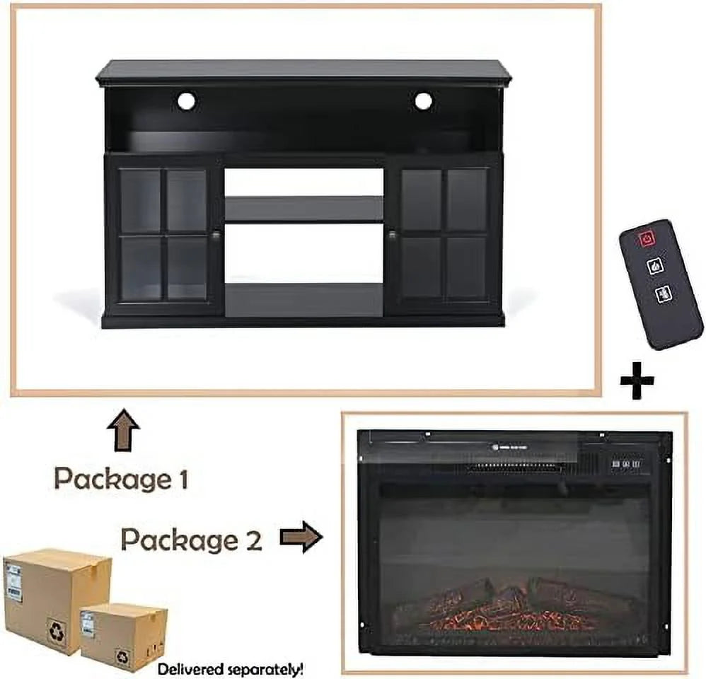 White Electric Fireplace TV Stand with 18" Insert K555482