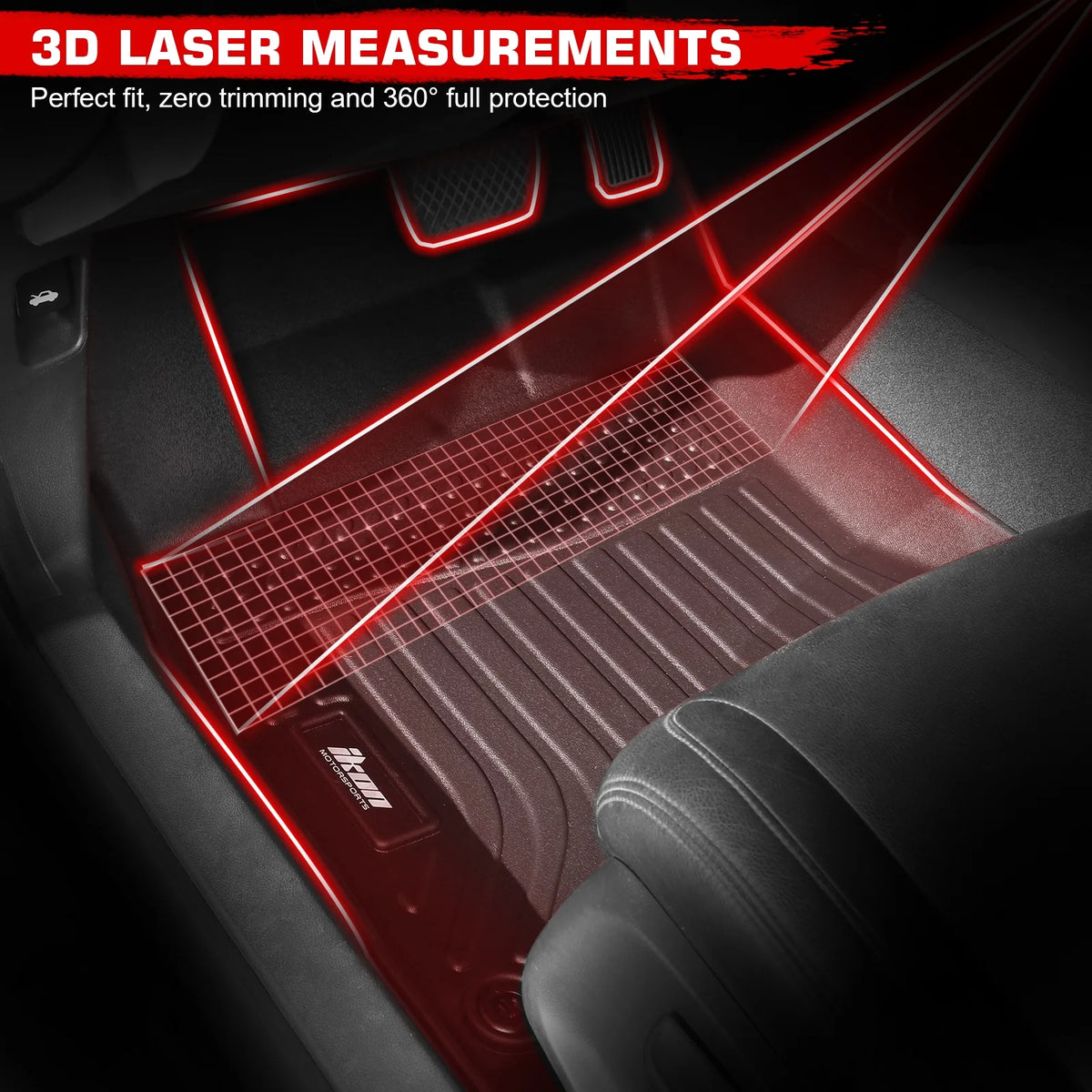 Black TPE 4PC Floor Mats for 2022-2023 Tesla Model X 6 Seats F553847