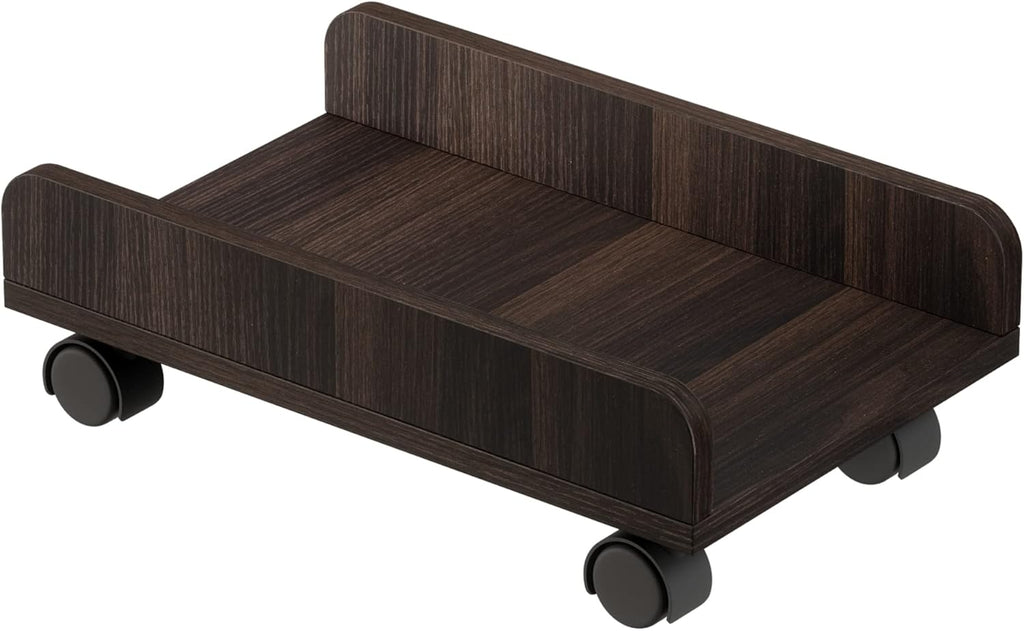 Rustic Brown CPU Stand Cart with 4 Caster Wheels Y9795