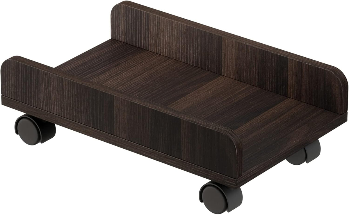 Rustic Brown CPU Stand Cart with 4 Caster Wheels Y9795