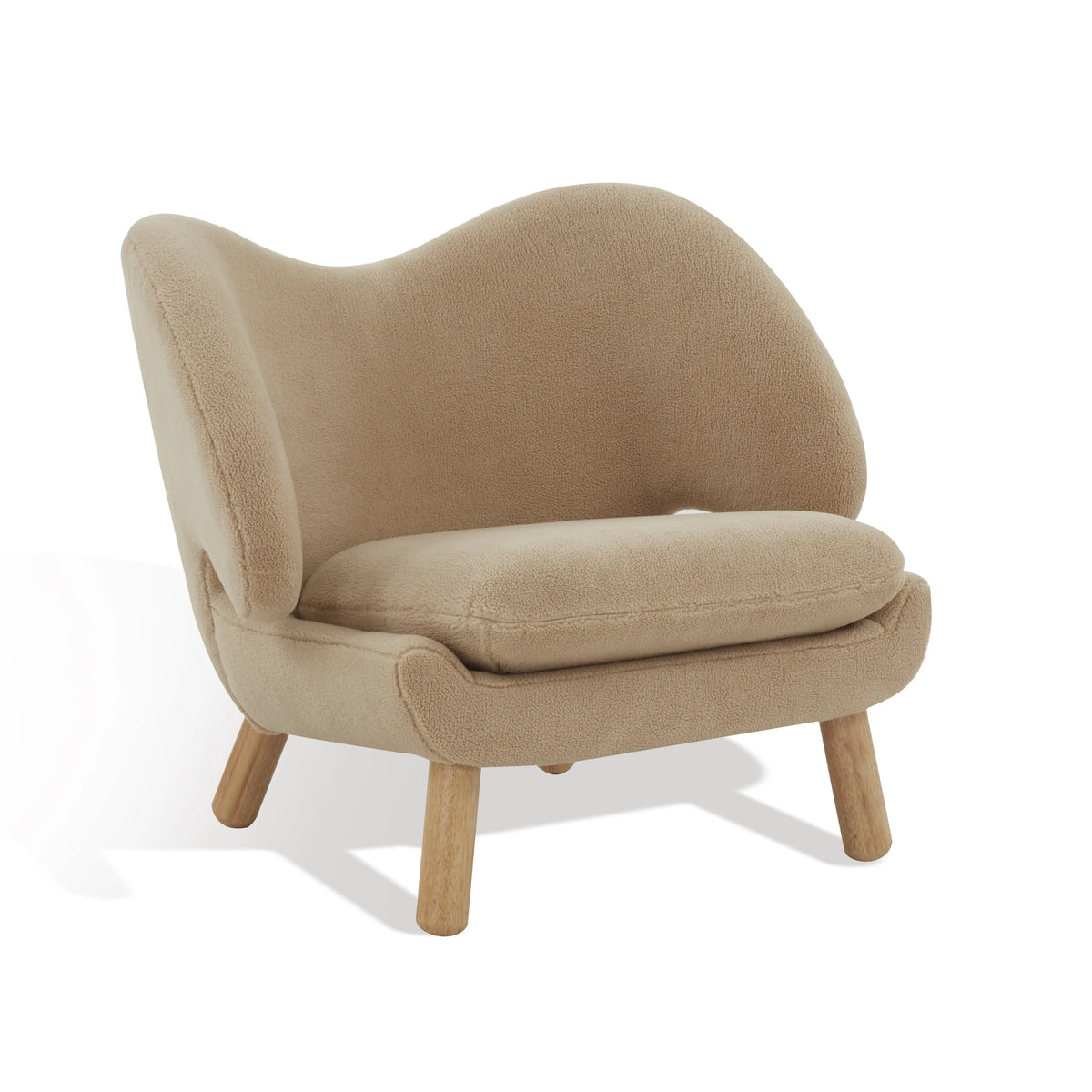 Tan Faux Lamb Wool Accent Chair W7247
