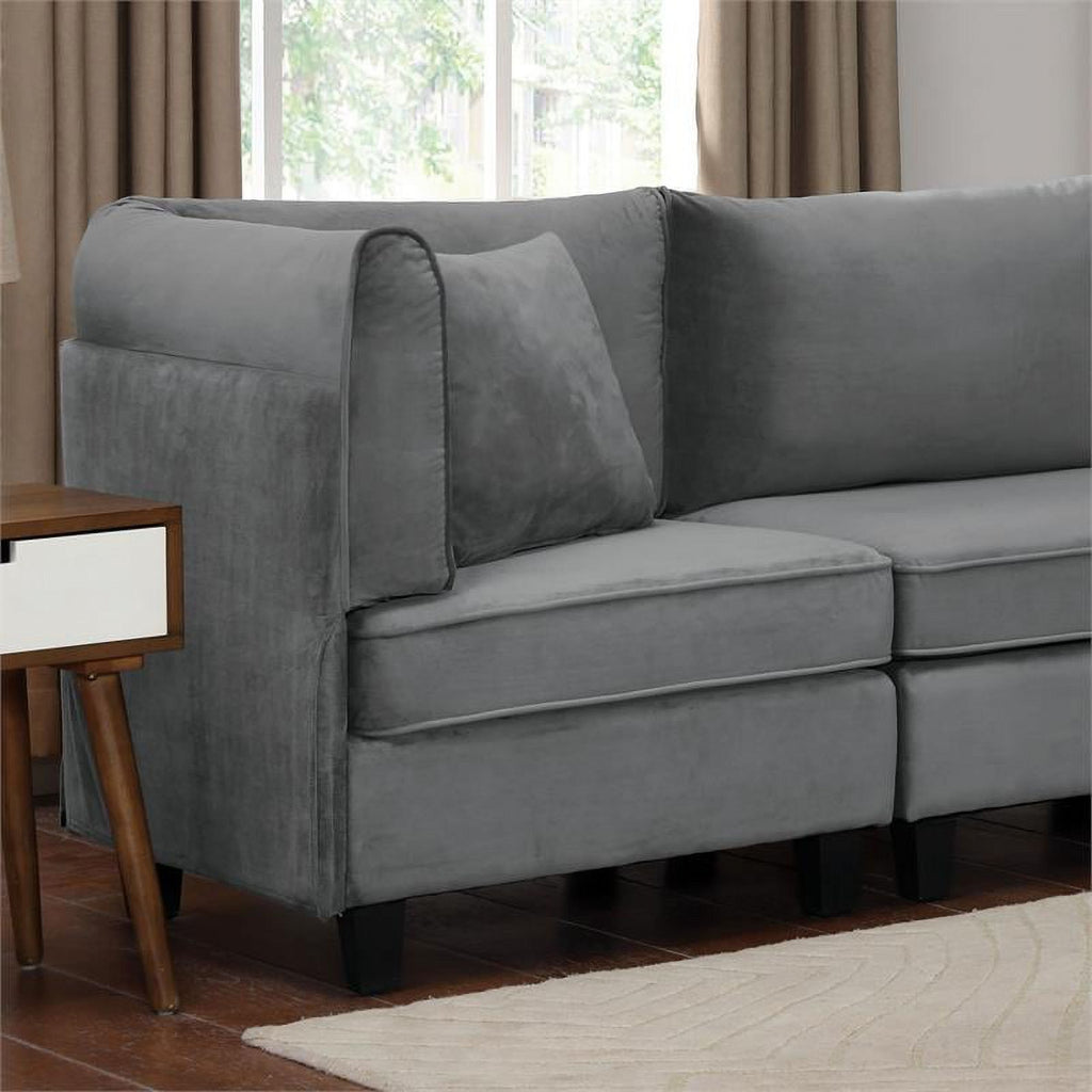 Gray Fabric Upholstered Large Sofa U1278