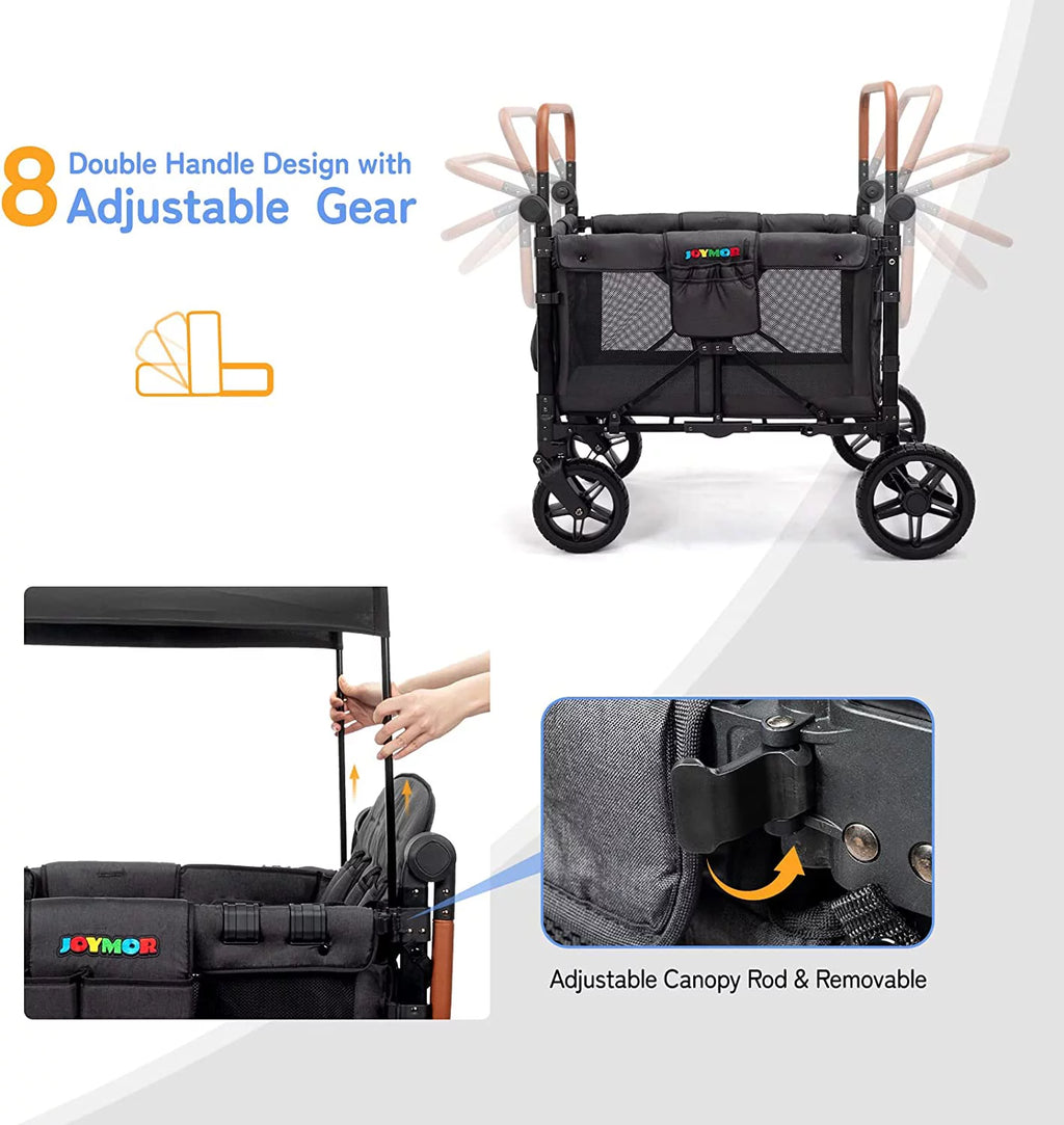 4 Seater Stroller Wagon with UV-Protection Canopy J707