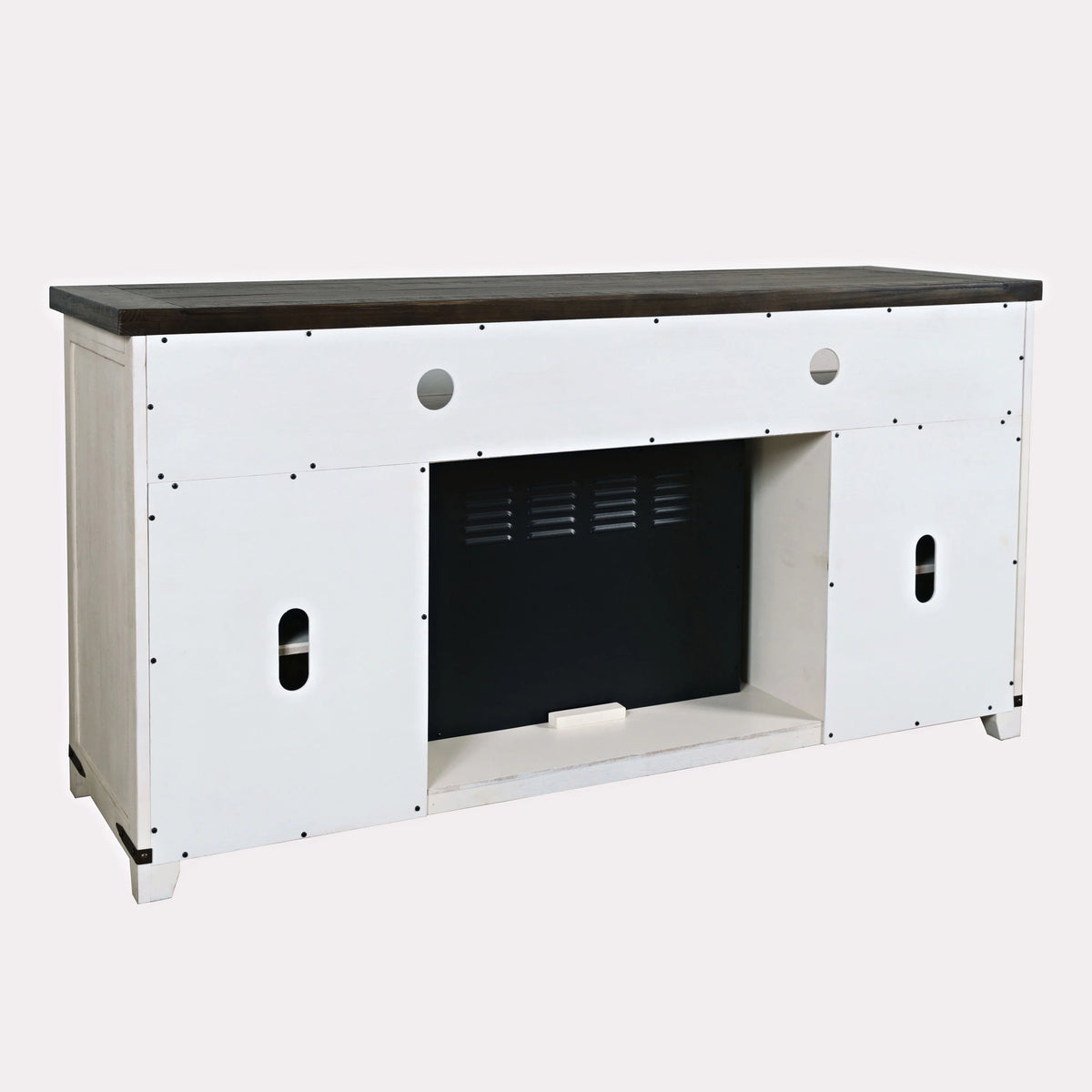 Solid Pine 64" TV Stand Console with Electric Fireplace L99174
