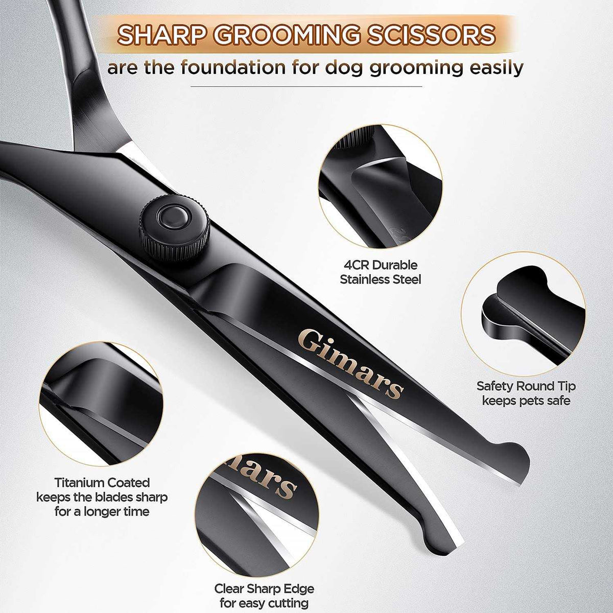 6 in 1 Dog Grooming Scissors Stainless Steel T6749