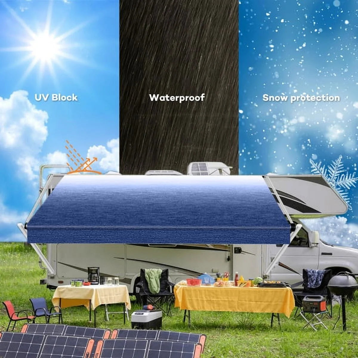 Blue Heavy Duty RV Awning Fabric Replacement 17' M593847